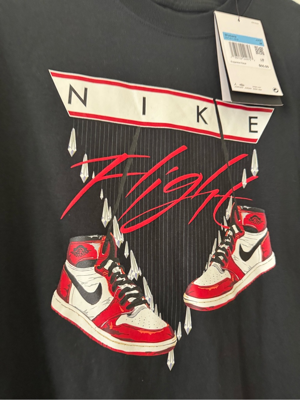 Jordan Black Tee with Red & White Graphic - Picture 2 of 3